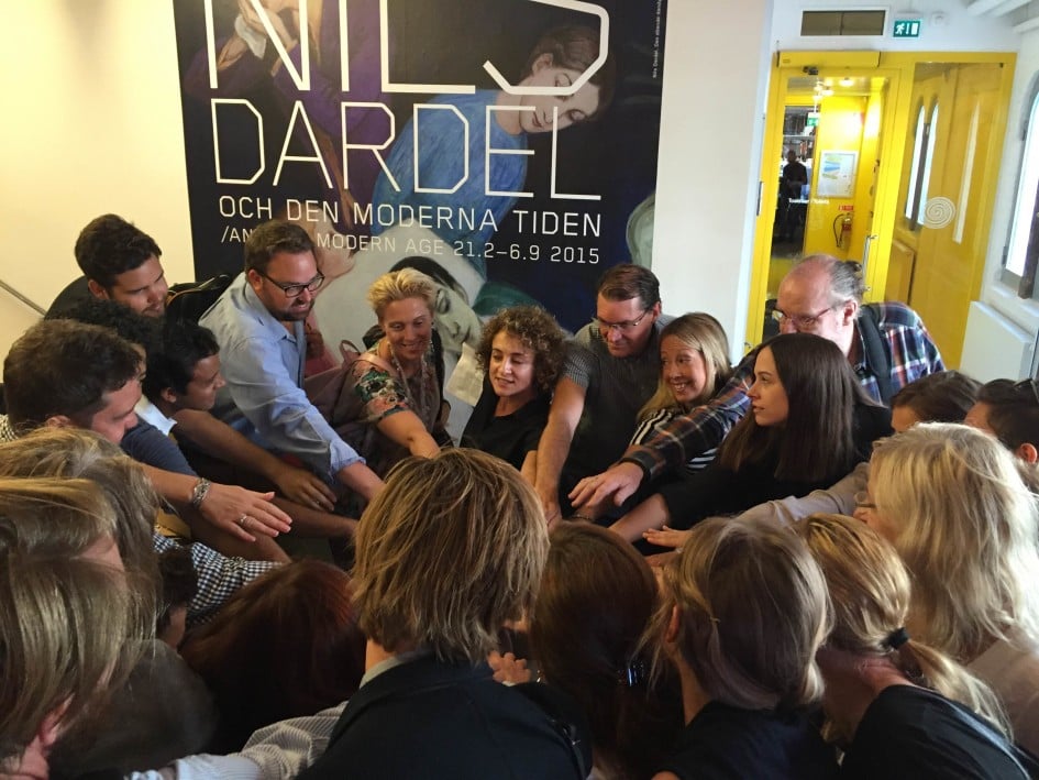 Storytelling Workshop at the Modern Museum Malmö all hands in