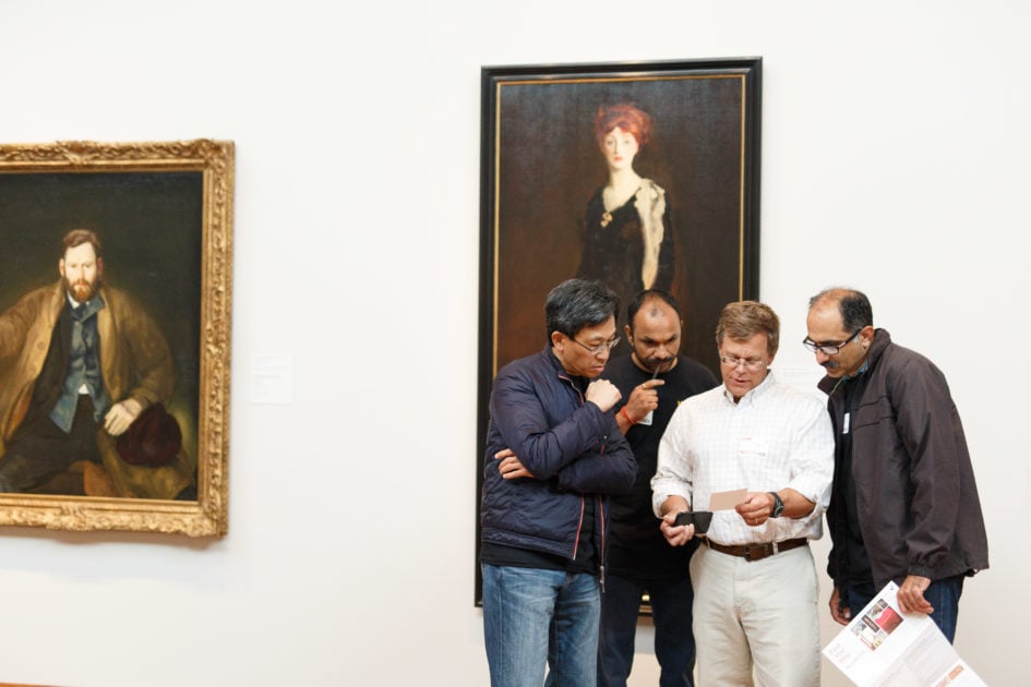 A smaller team tries to solve a clue inside the museum.