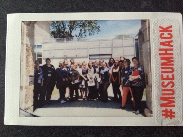Polaroid of Peel staff during Museum Hack workshop