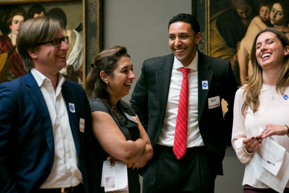 A group enjoys a tour with Museum Hack.