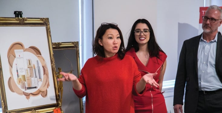 Folks from Elizabeth Arden doing a storytelling workshop.