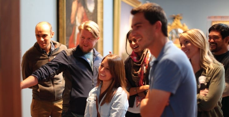 Guests at the Getty in Los Angeles for an unusual corporate evvent.