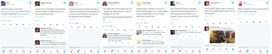 Tweets about Pokemon from museum visitors.