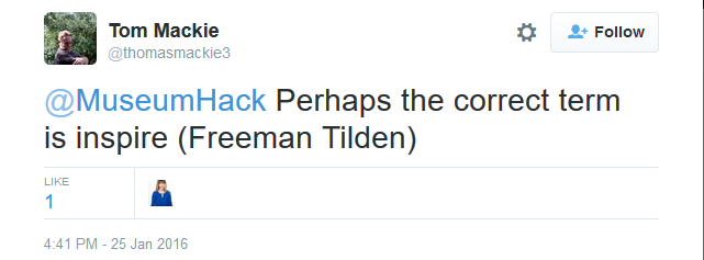 @thomasmackie3 response: Perhaps the correct term is inspire.