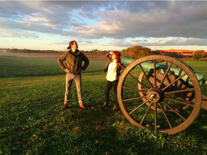 Civil War Field: Zac and Kate awaiting the dawn of a new day of Audience Development training.
